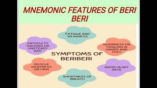 MNEMONIC FEATURES OF BERI BERImedicinelectures medicineeducationtalks indianmedicallecture [upl. by Nylekcaj]