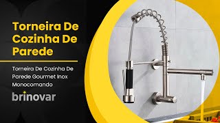 Torneira De Cozinha Parede Gourmet Monocomando Inox Prata [upl. by Byrne]