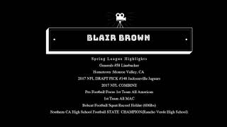 LB Blair Brown 58  2021 Spring League  NFL Linebacker Highlights [upl. by Kerrie]