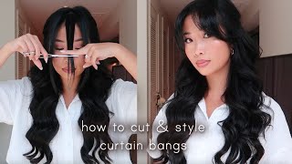 how to cut amp style curtain bangs at home [upl. by Adnerad]