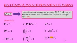 POTENCIA CON EXPONENTE CERO [upl. by Jordanna]