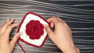 How to make Crochet Granny Square  3D Granny Square  Crochet crochetgrannysquarehandmade [upl. by Annig]