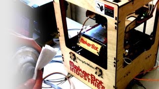 Makerbot Replicator in Action — 3D Printer Thingomatic [upl. by Ymas]