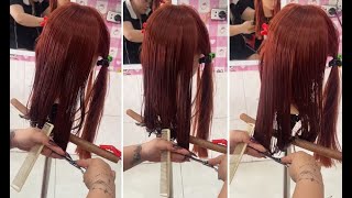 Medium Length Straight Bob Haircut Tutorial for Beginners Easy Haircut Tutorial [upl. by Aisiat]