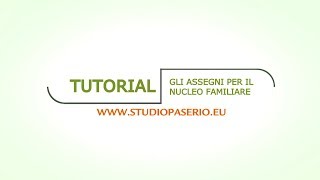 Tutorial  Come compilare la richiesta di ANF Assegni per il Nucleo Familiare [upl. by Tirrell]