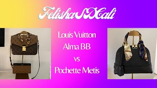 Louis Vuitton Alma BB Black Empreinte leather and Pochette Metis Reverse Monogram louisvuitton [upl. by Nassah]