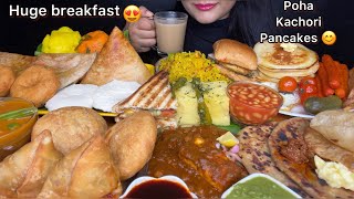 ASMR EATING🔥BREAKFAST MASALA DOSASANDWICHPANCAKEPOHAENGLISH BREAKFASTEATING VIDEOS [upl. by Veronika]