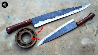 Amazing process of making two knives from Old Rusty Bearing  Awesome Blacksmith [upl. by Savinirs]