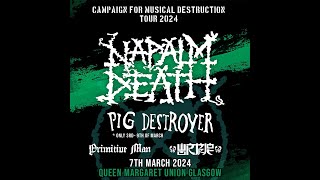 Napalm Death ENG  Live at QMU Glasgow 7th March 2024 FULL SHOW HD [upl. by Netsuj]