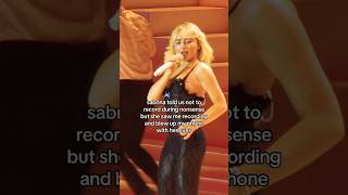 Sabrina Carpenter Reacts to Fan Recording During Nonsense 🤯 shorts sabrinacarpenter [upl. by Daffy]