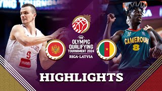 Montenegro 🇬🇪 edge Cameroon in Riga  Highlights  FIBA OQT 2024 Latvia [upl. by Aelam]