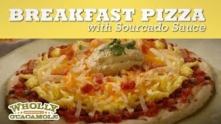 Breakfast Pizza Recipe with Sourcado Sauce  Wholly Guacamole [upl. by Guzel571]