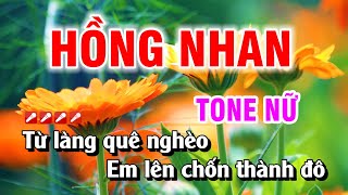 Karaoke Hồng Nhan Tone Nữ Nhạc Sống Dễ Hát  Duy Chiến [upl. by Grenier]