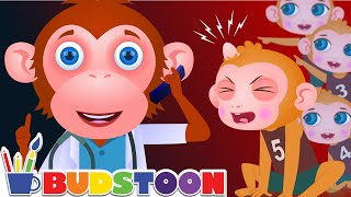 Five Little Monkeys Jumping On The Bed  Budstoon [upl. by Omrelliug]