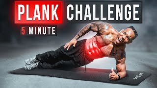 INSANE 5 MINUTE PLANK WORKOUT FOR 6 PACK ABS [upl. by Einittirb151]