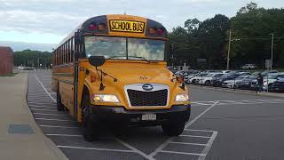 NENUFSD Bus 58 2018 C2 and bus 65 2024 BBV leaving highschool and pulling into the school [upl. by Niroht853]