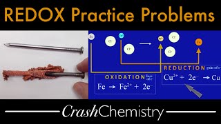 REDOX Practice Problems — terminology determination of oxred half reactions oxidizer reducer [upl. by Garretson840]