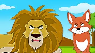 Aesops Fables  The Fox And The Sick Lion King Story  HooplaKidz [upl. by Yerocaj]