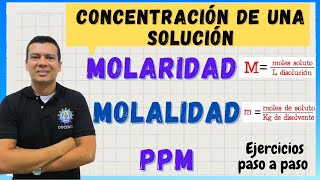 MOLARIDAD M molalidad m y partes por millón ppm [upl. by Kym]