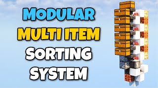 Minecraft TINY Modular Multi Item Sorting System [upl. by Sinnard]