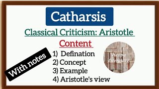 Aristotle theory of Catharsisenglishliterature HappyLiterature Literary Criticism and Theory [upl. by Nacnud]