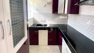 6x8 size Compact Modular Kitchen Design  Purple amp White Combo New Kitchen Design [upl. by Aholla121]