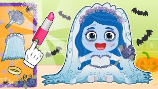 BABY LILY 👰‍♀️🧟‍♀️ Dresses up with a Corpse Bride Costume for Halloween [upl. by Eads317]