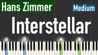 Hans Zimmer  Interstellar Main Theme Piano Tutorial  Medium [upl. by Graubert]