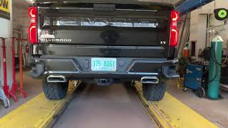 2019 Chevy Silverado exhaust sound clip Z71 Trail Boss in a for a Flowmaster 10 series muffler swap [upl. by Walburga]