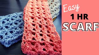 Crochet Scarf for Beginners Take 9  Easy Pattern to Crochet Scarf in 1 Hour [upl. by Neyr]