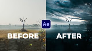 Easiest Way to Create Sky Replacement VFX in After Effects  In Just 5min [upl. by Kreit]