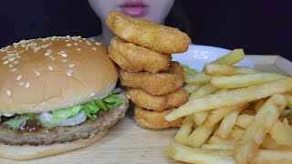 ASMR Burger Chicken Nugget French fries Mukbang [upl. by Enaitsirk]