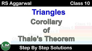 Triangles  Class 10 Exercise 7A Corollary of Thales Theorem  RS Aggarwal  Learn Maths [upl. by Mcmurry433]