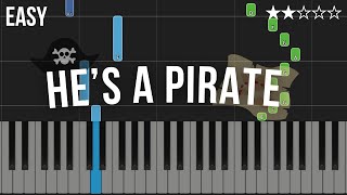 He’s a Pirate  EASY Piano Tutorial FREE MIDI [upl. by Suivatna667]