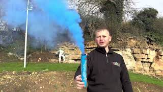 Blue Handheld Smoke Grenade by Cube Fireworks [upl. by Vevina]