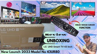 Unboxing LG Smart Tv 43quot inch UHD AI ThinQ Model no 43UR80  Review  New Launch2023 Model [upl. by Aenet]