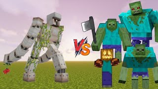 Mutant iron golem vs all mutant zombies battle [upl. by Lrig]