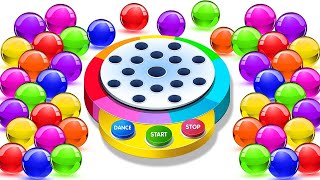 Learn Colors With Dancing Balls  Finger Family Song  Educational Videos For Kids By kidscamp [upl. by Lilybel]