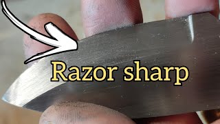 hand sanding a knife Make it razor sharp razorsharp sharpening exmoor [upl. by Ynavoeg887]