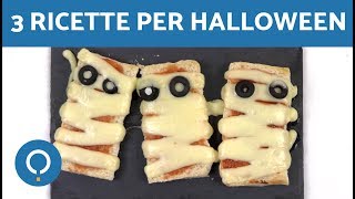 3 ricette per Halloween DOLCI E SALATE 🍪 🍕 Ricette facili e veloci per HALLOWEEN [upl. by Braun281]