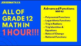 All of Grade 12 Math  Advanced Functions  IN 1 HOUR part 1 [upl. by Andriette]