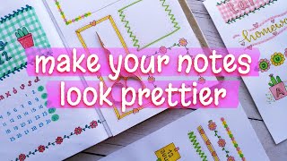 WAYS TO MAKE PRETTY NOTES 💘 TITLES DATE WRITING IDEAS and BORDER DESIGN for PROJECT [upl. by Ettenoitna94]