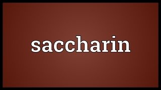 Saccharin Meaning [upl. by Ssidnac]