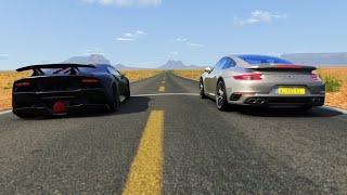 Lamborghini Sesto Elemento vs Porsche 911 Turbo S at Monument Valley [upl. by Adnelg]