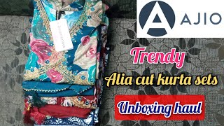 💞Ajio Festive special Alia cut kurta sets unboxing  Under 1000 ajiohaul viral unboxing yt [upl. by Anaeg]