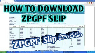 HoW TO GET ZPGPF TELANGANA SLIP [upl. by Miehar]