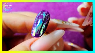 How to Use Nail Foil Without Glue  Molly Moos Nails [upl. by Kahl]