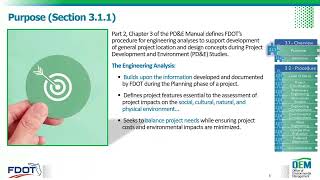 FDOT PDampE Engineering Analysis – PDampE Manual Part 2 Chapter 3 [upl. by Jelks]