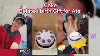 Cake Belated birthday gift for Ate  food bondingtime cake vlog minivlog [upl. by Idnym850]