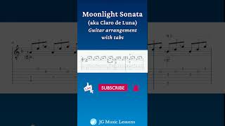 Moonlight Sonata guitartabs guitartutorial music [upl. by Shepard845]